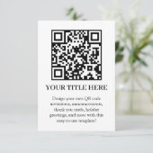 ホワイトQR｜モダンミニマリストカスタムアップロード 招待状 (スタンド正面)