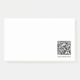 ホワイトQR|モダン ミニマリスト オーダーメイドテキスト ポストイット