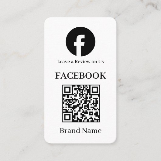 ホワイトQR | Facebookレビューカスタムリンク 名刺 (正面)