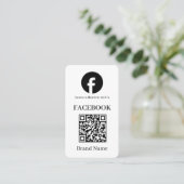 ホワイトQR | Facebookレビューカスタムリンク 名刺 (スタンド正面)