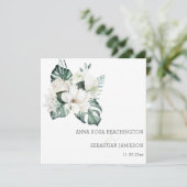 *~*ホワイトQR - RSVPフローラブケッツ結婚AR15 招待状 (スタンド正面)