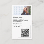 ホワイトSNS写真QRコード名刺 名刺 (裏面)