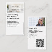 ホワイトSNS写真QRコード名刺 名刺 (正面/裏面)