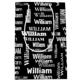 ホワイトWILLIAM名オンブラック ミディアムペーパーバッグ (正面)