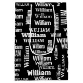 ホワイトWILLIAM名オンブラック ミディアムペーパーバッグ (裏面)