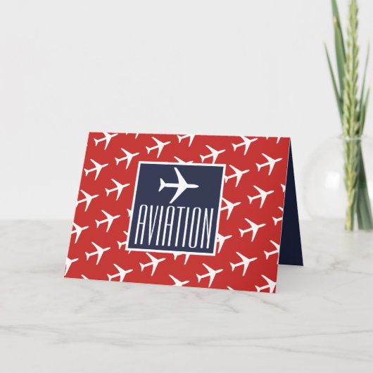 ホワイファンキート飛行機パイロット航空グリーティングカード カード (正面)