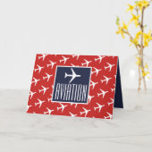 ホワイファンキート飛行機パイロット航空グリーティングカード カード (黄色い花)