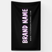 ホワイモダント明るい赤紫色ブランド名とWebサイトバン 横断幕 (縦)