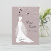 ホワイ結婚トガウン、カンデラブラブライダルシャワー 招待状 (スタンド正面)