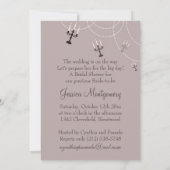 ホワイ結婚トガウン、カンデラブラブライダルシャワー 招待状 (裏面)