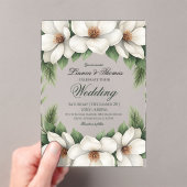 ホワエレガントイの結婚松の枠 アクリル招待状 (インサイチュ (ポータブル))