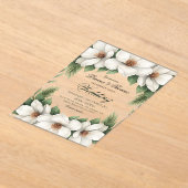 ホワエレガントイの結婚松の枠 アクリル招待状 (レイダウン)