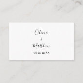 ホワエレガントイクラシックトミニマル結婚リスト エンクロージャーカード (裏面)