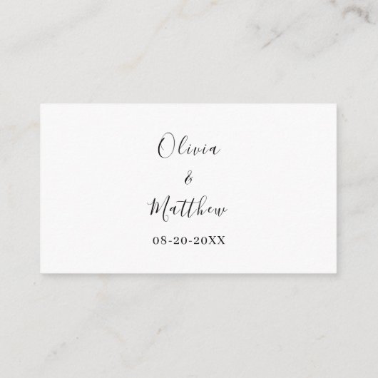 ホワエレガントイクラシックトミニマル結婚リスト エンクロージャーカード (裏面)