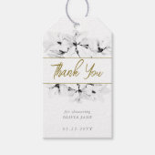 ホワエレガントイスタイリッシュトマグノリアス金ゴールドブライダルシャワー ギフトタグ (正面)