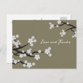 ホワエレガントイトさくらんぼ桜ラブ&感謝してい ポストカード (正面/裏面)