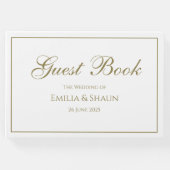 ホワエレガントイトと金ゴールド結婚ズゲストブック ゲストブック (正面)
