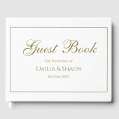 ホワエレガントイトと金ゴールド結婚ズゲストブック ゲストブック (正面)