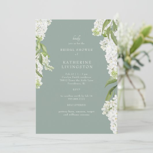 ホワエレガントイトアジアナダークセージブライダルシャワーII 招待状 (スタンド正面)