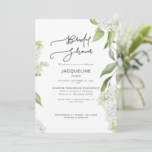 ホワエレガントイトアジサイブライダルシャワー 招待状 (スタンド正面)