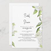 ホワエレガントイトアジサイブライダルシャワー 招待状 (正面/裏面)