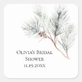 ホワエレガントイトウィンターパインブライダルシャワー スクエアシール (正面)