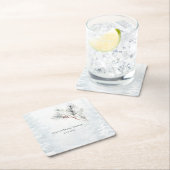 ホワエレガントイトウィンターパインブライダルシャワー スクエアペーパーコースター (インサイチュ)