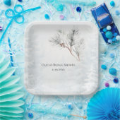 ホワエレガントイトウィンターパインブライダルシャワー ペーパープレート (パーティー)