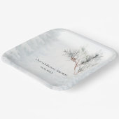 ホワエレガントイトウィンターパインブライダルシャワー ペーパープレート (傾斜あり)