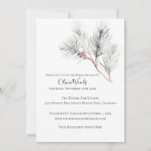 ホワエレガントイトウィンターパインブライダルシャワー 招待状 (正面)