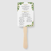 ホワエレガントイトエメラルドユーカリ結婚式 プログラム ハンドファン (裏面)