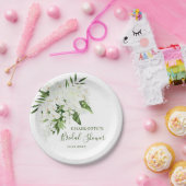 ホワエレガントイトオーキッドボヘミアンフローラブライダルシャワー ペーパープレート (パーティー)