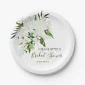 ホワエレガントイトオーキッドボヘミアンフローラブライダルシャワー ペーパープレート (正面)