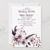 ホワエレガントイトオーキッド&プラム結婚式招待状 招待状 (正面)