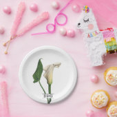 ホワエレガントイトカラリリーグリーン植物学結婚院 ペーパープレート (パーティー)