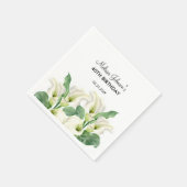 ホワエレガントイトカラリリーフローラ誕生日 スタンダードカクテルナプキン (角)