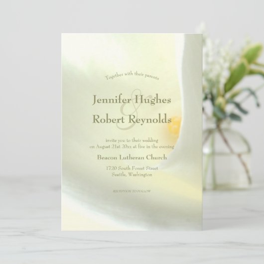 ホワエレガントイトカラリリー結婚式招待状 招待状 (スタンド正面)