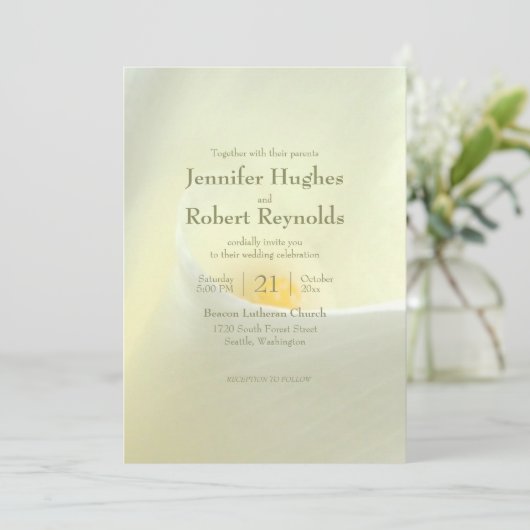 ホワエレガントイトカラリリー結婚式招待状 招待状 (スタンド正面)