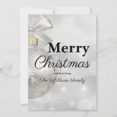 ホワエレガントイトクリスマスオーナメントホリデーパーティー シーズンカード (正面)