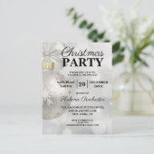 ホワエレガントイトクリスマスホリデーパーティー招待状 ポストカード (スタンド正面)