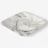 ホワエレガントイトクリームハート紙プレート ペーパープレート (傾斜あり)