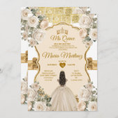 ホワエレガントイトクリームフローラプリンセスキニャネラ 招待状 (正面/裏面)