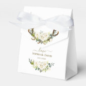 ホワエレガントイトクリーム花〔雄ジカの〕枝角結婚ズ フェイバーボックス (正面サイド)