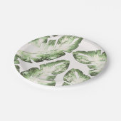 ホワエレガントイトグリーン熱帯ビーチ葉ズ結婚ズ ペーパープレート (アングル)