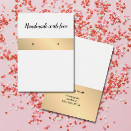 ホワエレガントイトゴールデンストライプイヤリングカード