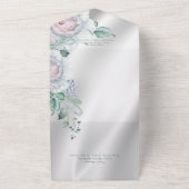 ホワエレガントイトサテン&パステルフローラディナー オールインワン招待状 (外側)