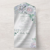 ホワエレガントイトサテン&パステルフローラディナー オールインワン招待状 (内側)