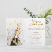 ホワエレガントイトシャンパンニューイーブパーティー 招待状 (スタンド正面)