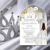 ホワエレガントイトシルバーバラフローラキンセアニラパーティー アクリル招待状