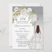 ホワエレガントイトシルバーバラフローラキンセアニラパーティー 招待状 (正面)